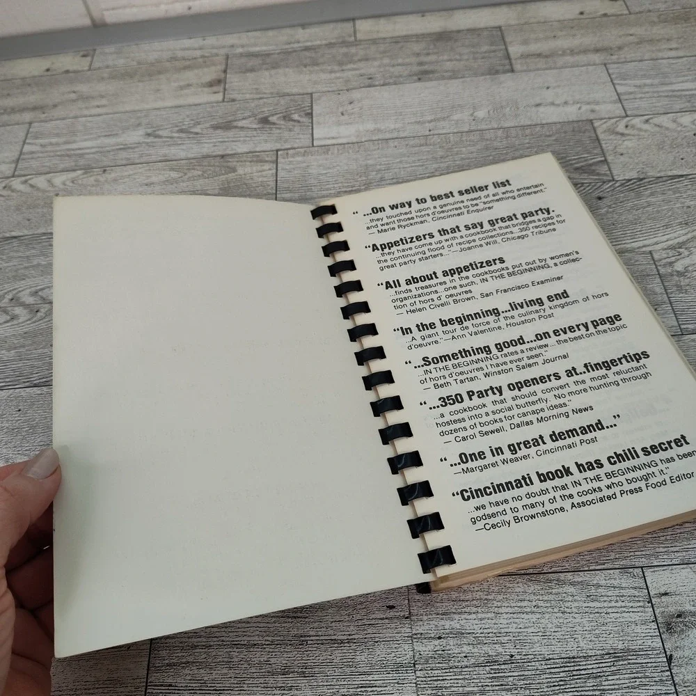 In the Beginning‎ Collection of Hors d'Oeuvres Cookbook 1977 Vtg Spiral Bound
